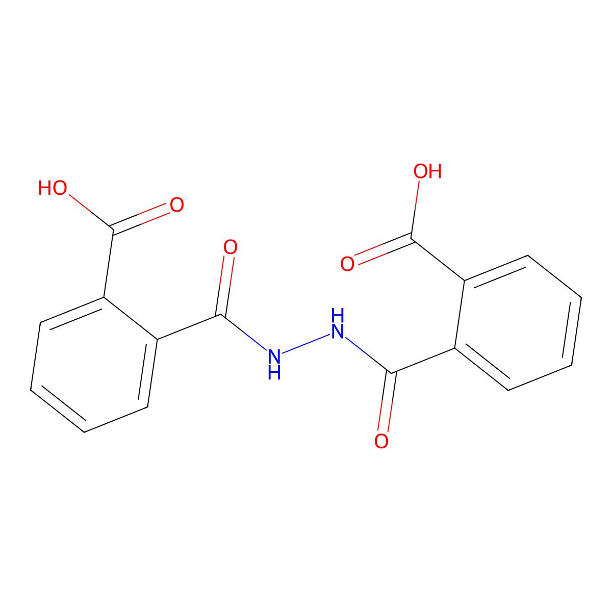 2-(N-((2-carboxyphenyl)carbonylamino)carbamoyl)benzoic acid molecular structure, CAS 4404-90-4