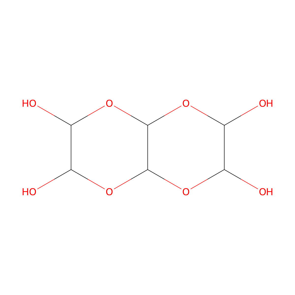 Glyoxal trimer dihydrate molecular structure, CAS 4405-13-4