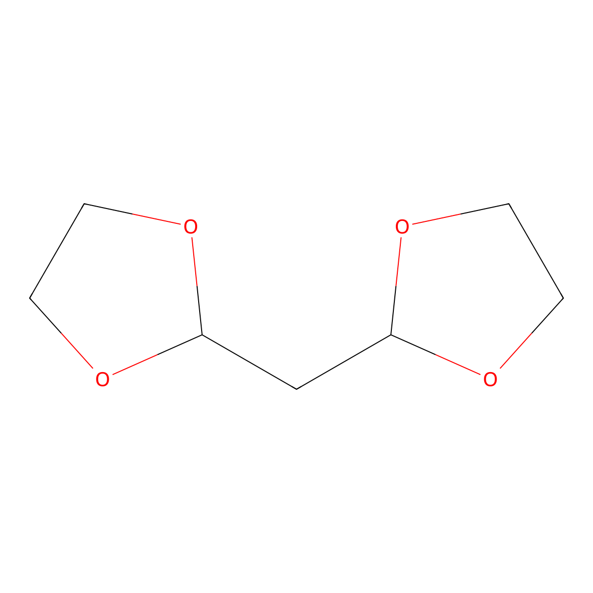 2,2'-Methylenebis[1,3-dioxolane] molecular structure, CAS 4405-17-8