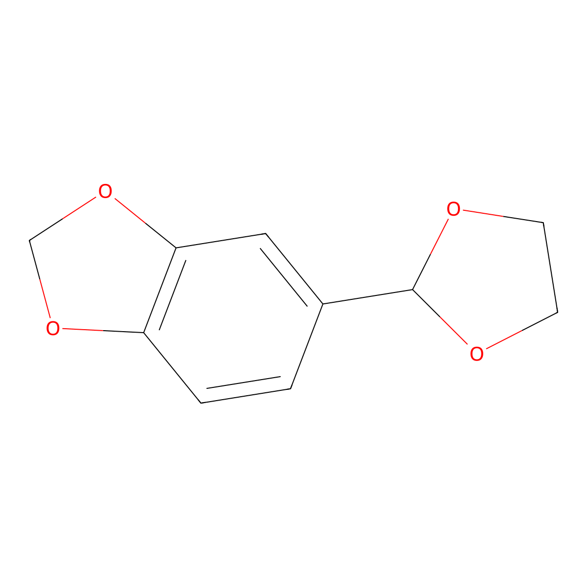 1,3-Benzodioxole, 5-(1,3-dioxolan-2-yl)- molecular structure, CAS 4405-18-9