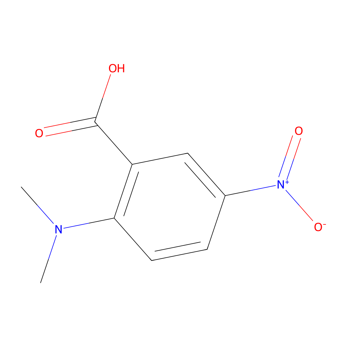 2-(Dimethylamino)-5-nitrobenzoic acid molecular structure, CAS 4405-28-1