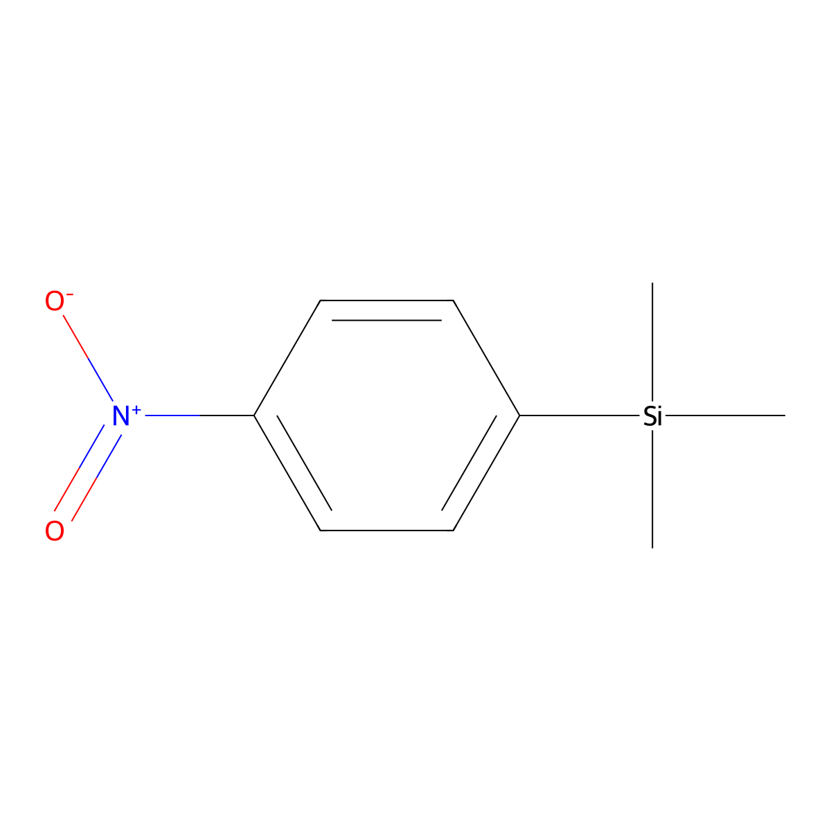 Silane, trimethyl(4-nitrophenyl)- molecular structure, CAS 4405-33-8