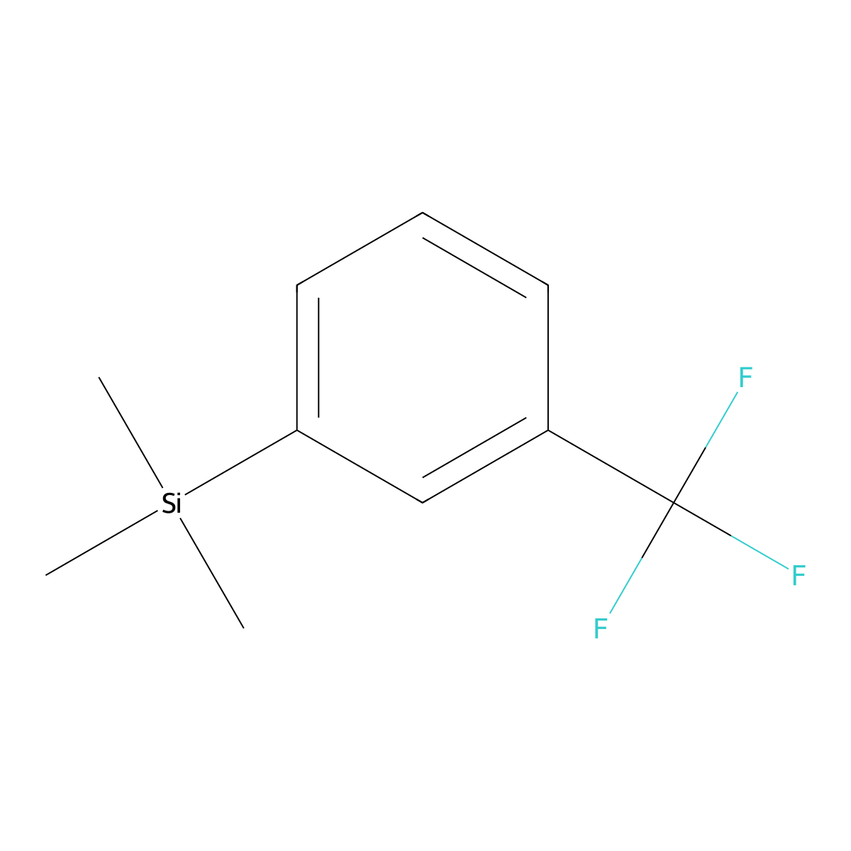 Trimethyl(3-(trifluoromethyl)phenyl)silane molecular structure, CAS 4405-40-7