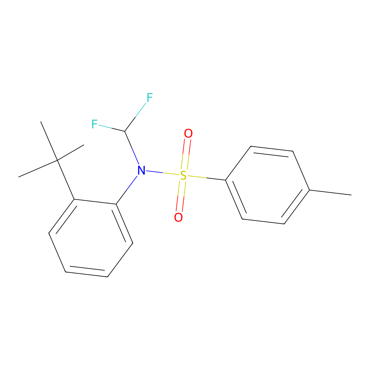 N-(2-tert-butylphenyl)-N-(difluoromethyl)-4-methylbenzenesulfonamide molecular structure, CAS 4405-44-1
