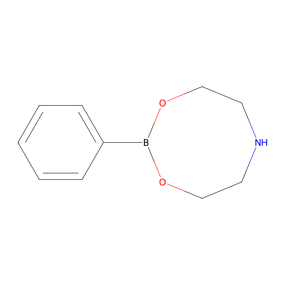 2-Phenyl-1,3,6,2-dioxazaborocane molecular structure, CAS 4406-73-9