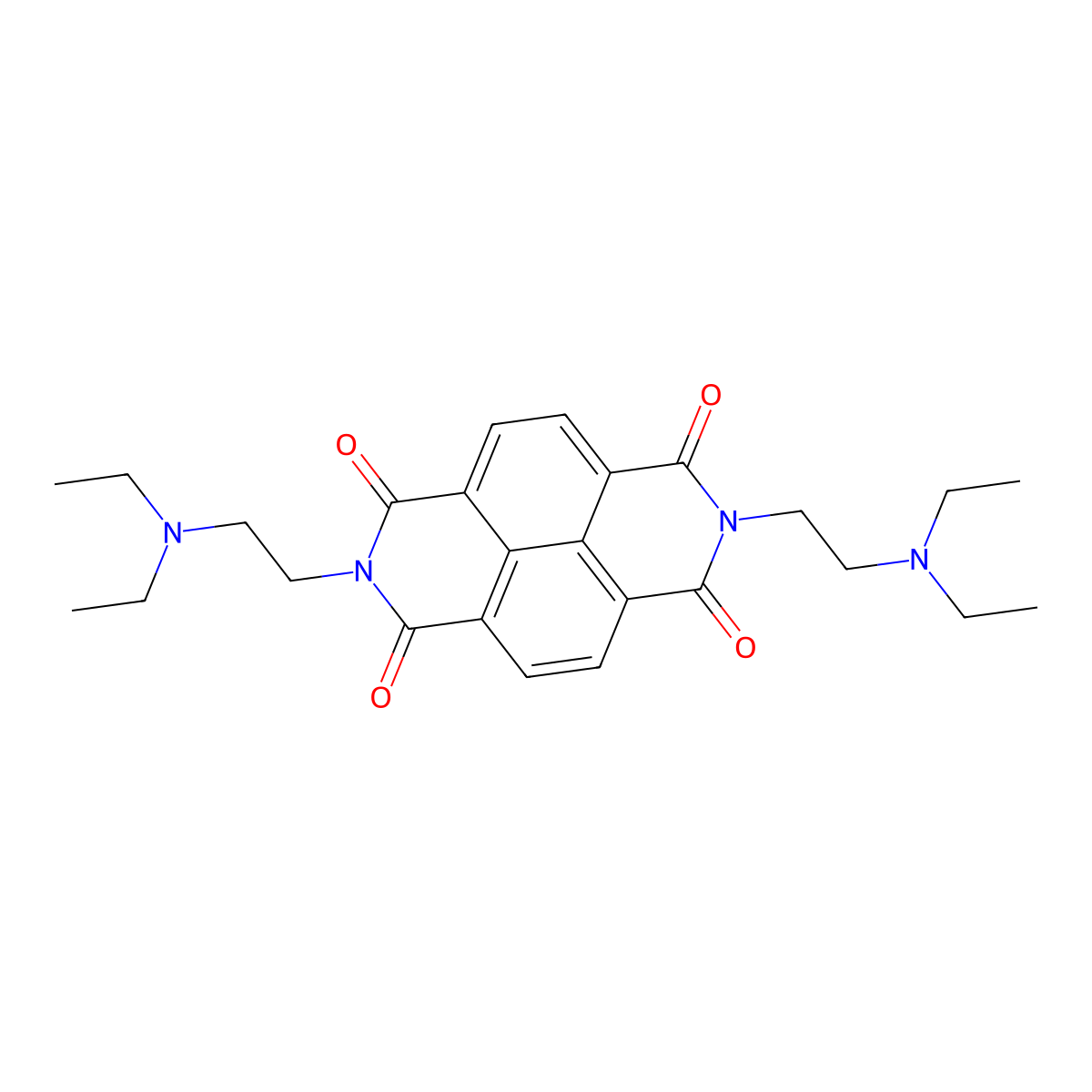 2,7-Bis(2-(diethylamino)ethyl)benzo[lmn][3,8]phenanthroline-1,3,6,8(2H,7H)-tetraone molecular structure, CAS 4406-98-8