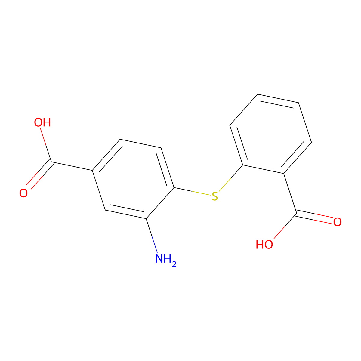 3-Amino-4-[(2-carboxyphenyl)thio]benzoic acid molecular structure, CAS 440627-10-1
