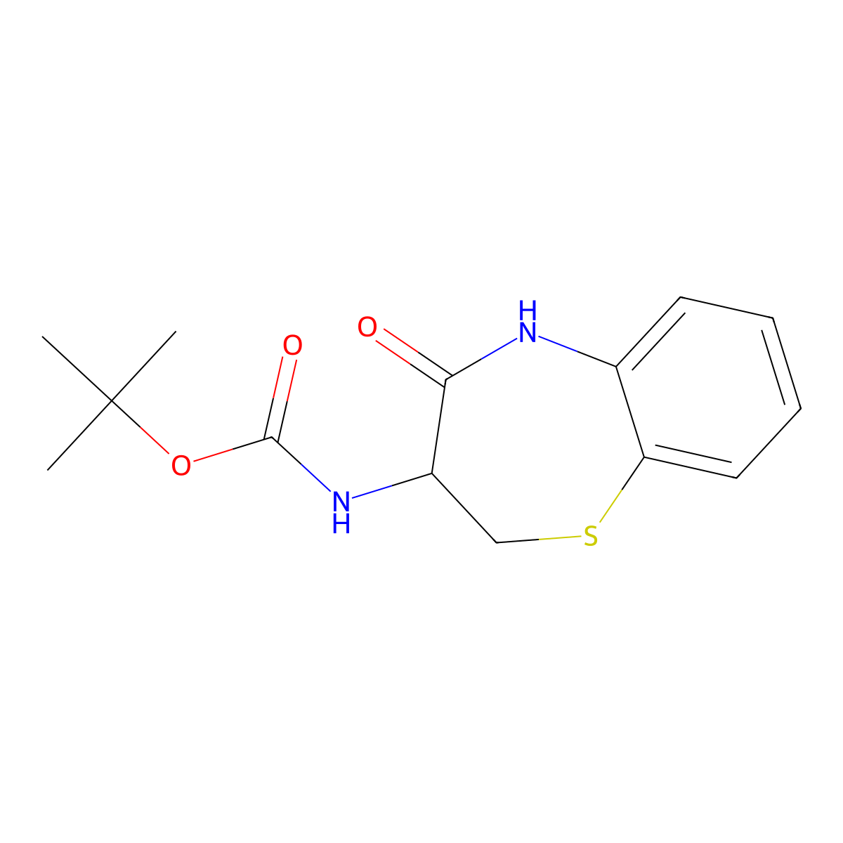 (S)-tert-butyl (4-oxo-2,3,4,5-tetrahydrobenzo[b][1,4]thiazepin-3-yl)carbamate molecular structure, CAS 440634-12-8