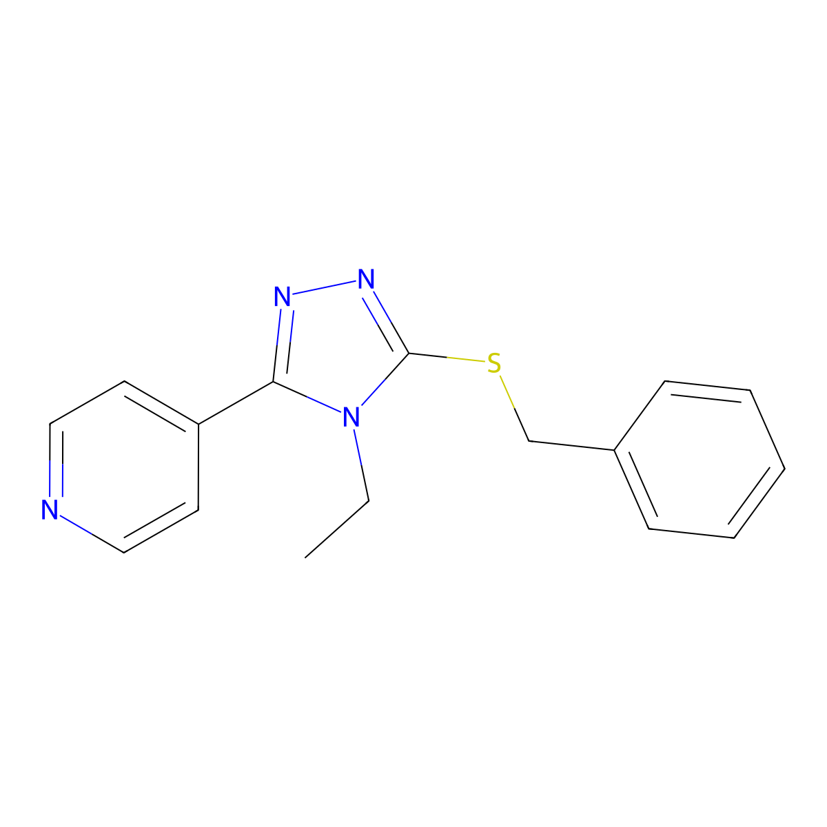 4-(5-(Benzylthio)-4-ethyl-4H-1,2,4-triazol-3-YL)pyridine molecular structure, CAS 440638-20-0