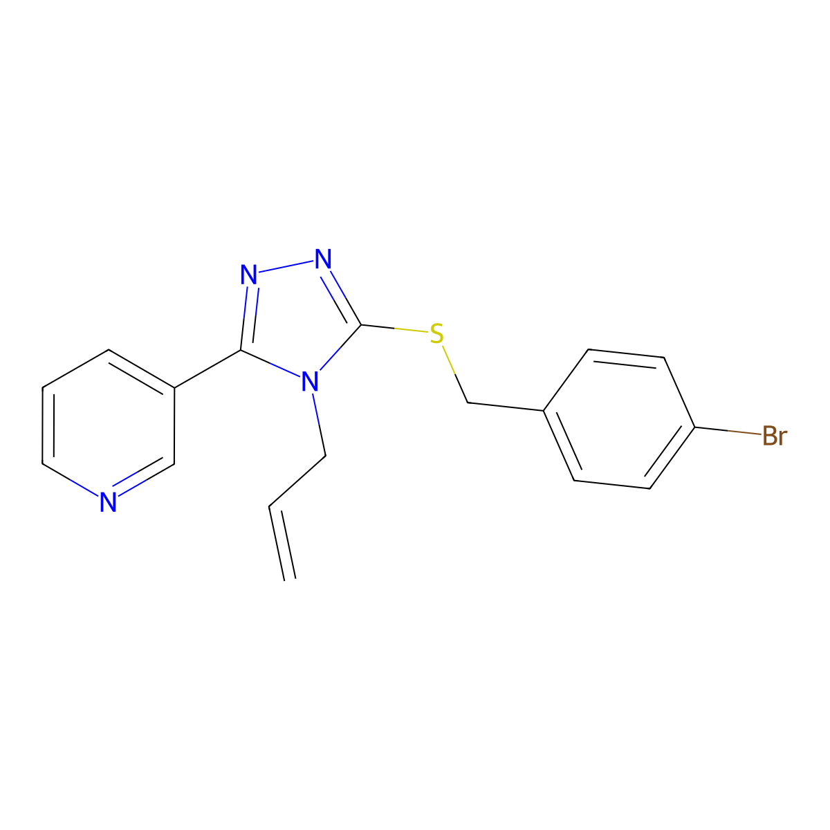 3-[(4-Bromophenyl)methylthio]-4-prop-2-enyl-5-(3-pyridyl)-1,2,4-triazole molecular structure, CAS 440638-22-2