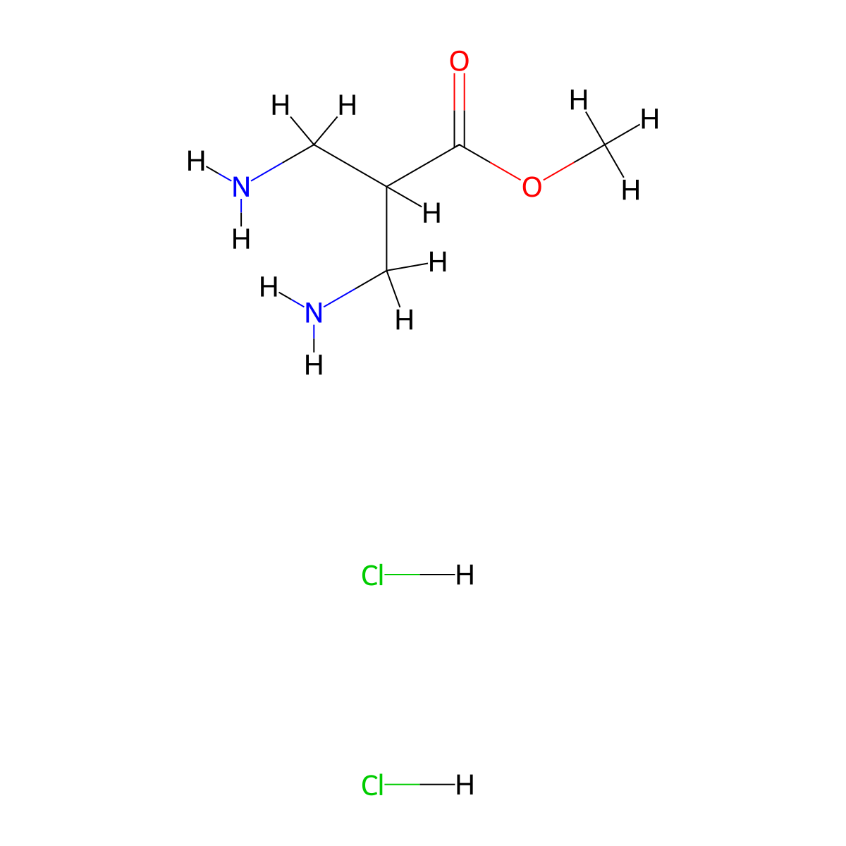 Methyl 3-amino-2-(aminomethyl)propanoate dihydrochloride molecular structure, CAS 440644-06-4