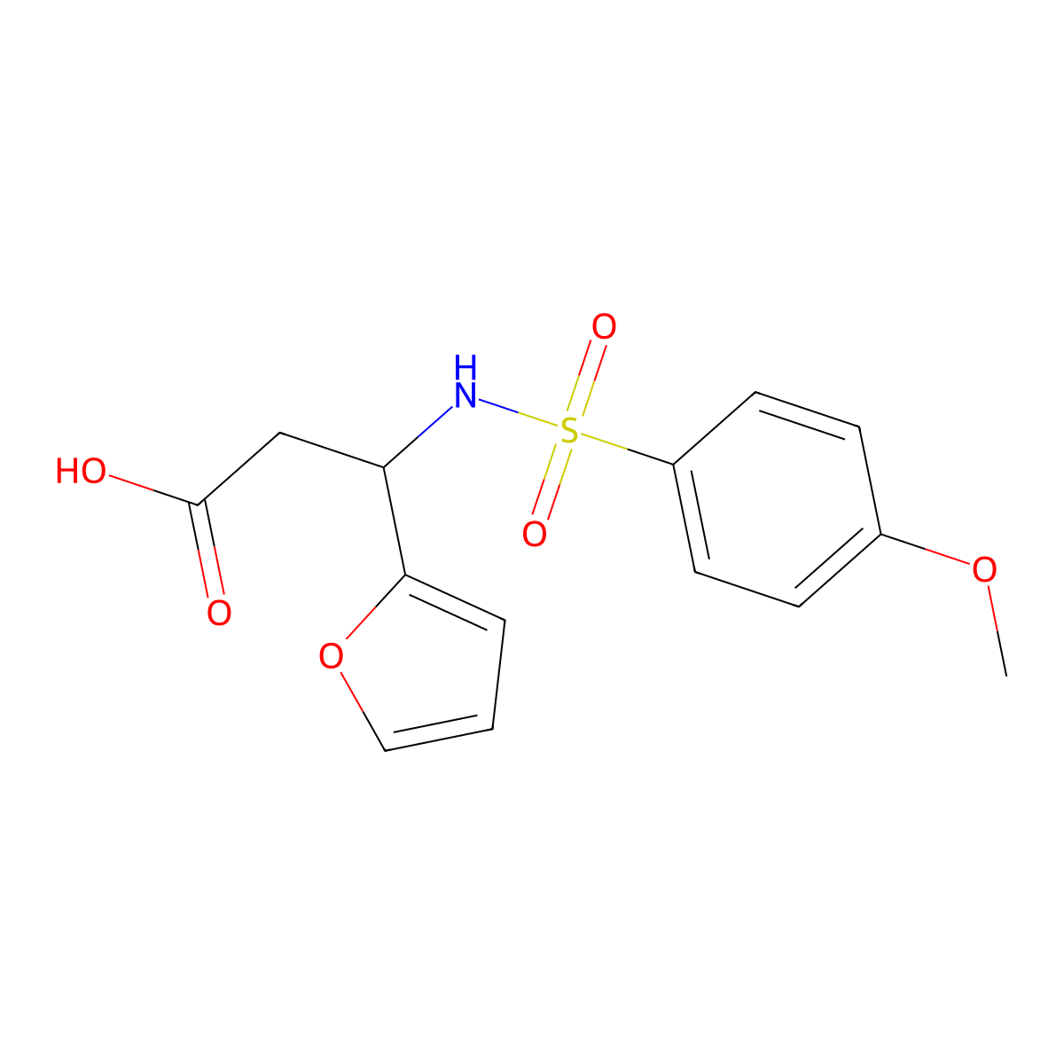 3-(2-Furyl)-3-{[(4-methoxyphenyl)sulfonyl]amino}propanoic acid molecular structure, CAS 440646-62-8