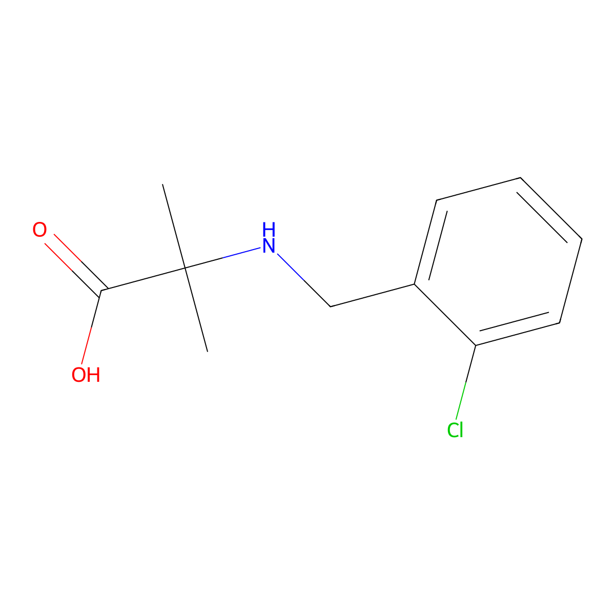 N-(2-chlorobenzyl)-2-methylalanine molecular structure, CAS 440647-99-4
