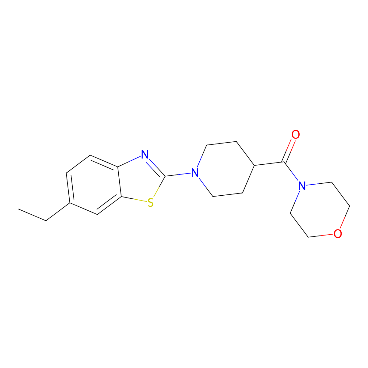 6-Ethyl-2-[4-(morpholine-4-carbonyl)piperidin-1-yl]-1,3-benzothiazole molecular structure, CAS 440648-69-1