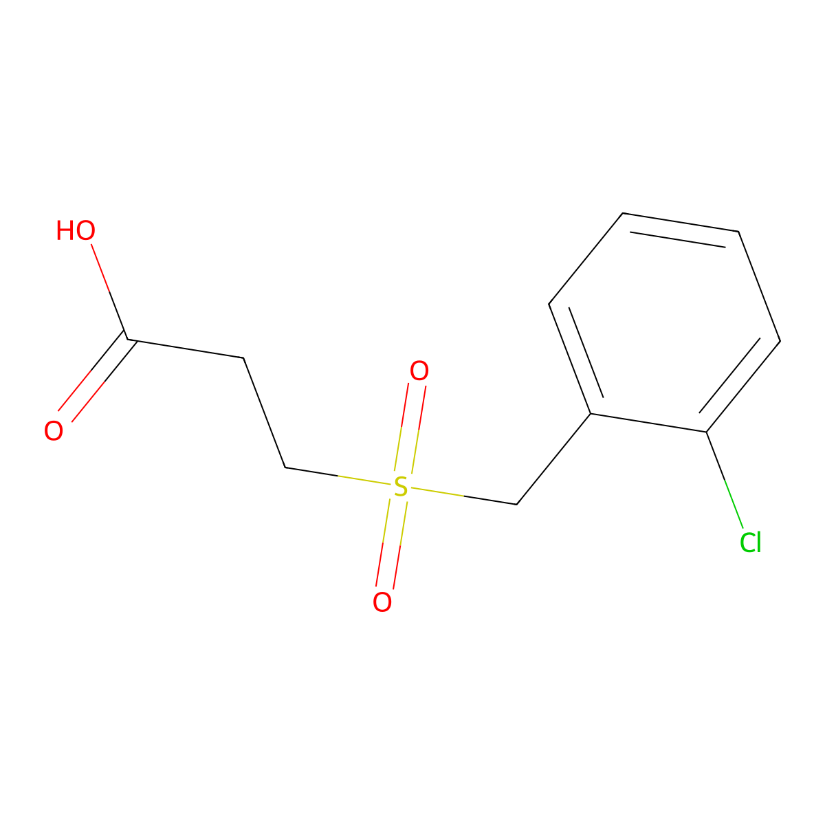 3-[(2-Chlorobenzyl)sulfonyl]propanoic acid molecular structure, CAS 440649-47-8