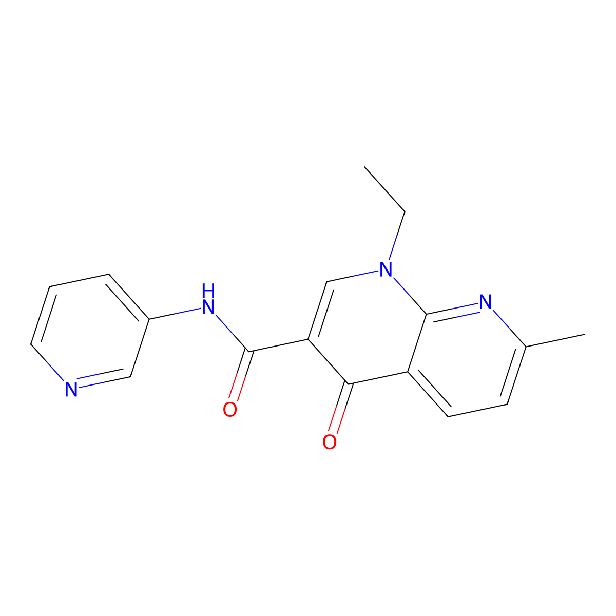 1-ethyl-7-methyl-4-oxo-N-(pyridin-3-yl)-1,4-dihydro-1,8-naphthyridine-3-carboxamide molecular structure, CAS 440656-70-2