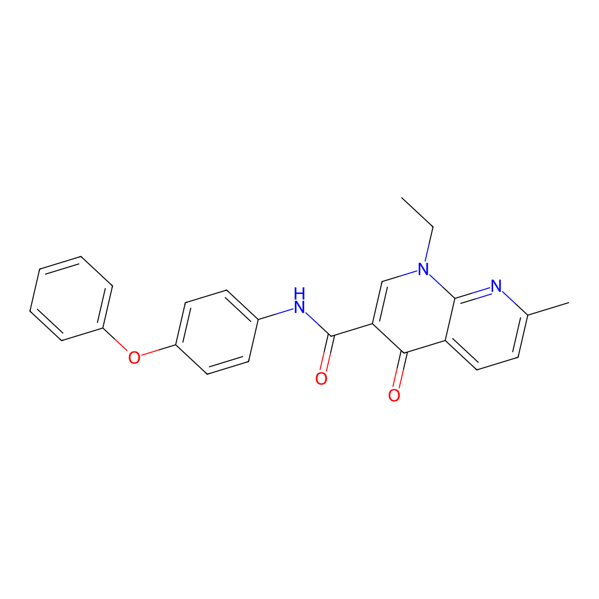 1-ethyl-7-methyl-4-oxo-N-(4-phenoxyphenyl)-1,4-dihydro-1,8-naphthyridine-3-carboxamide molecular structure, CAS 440656-72-4