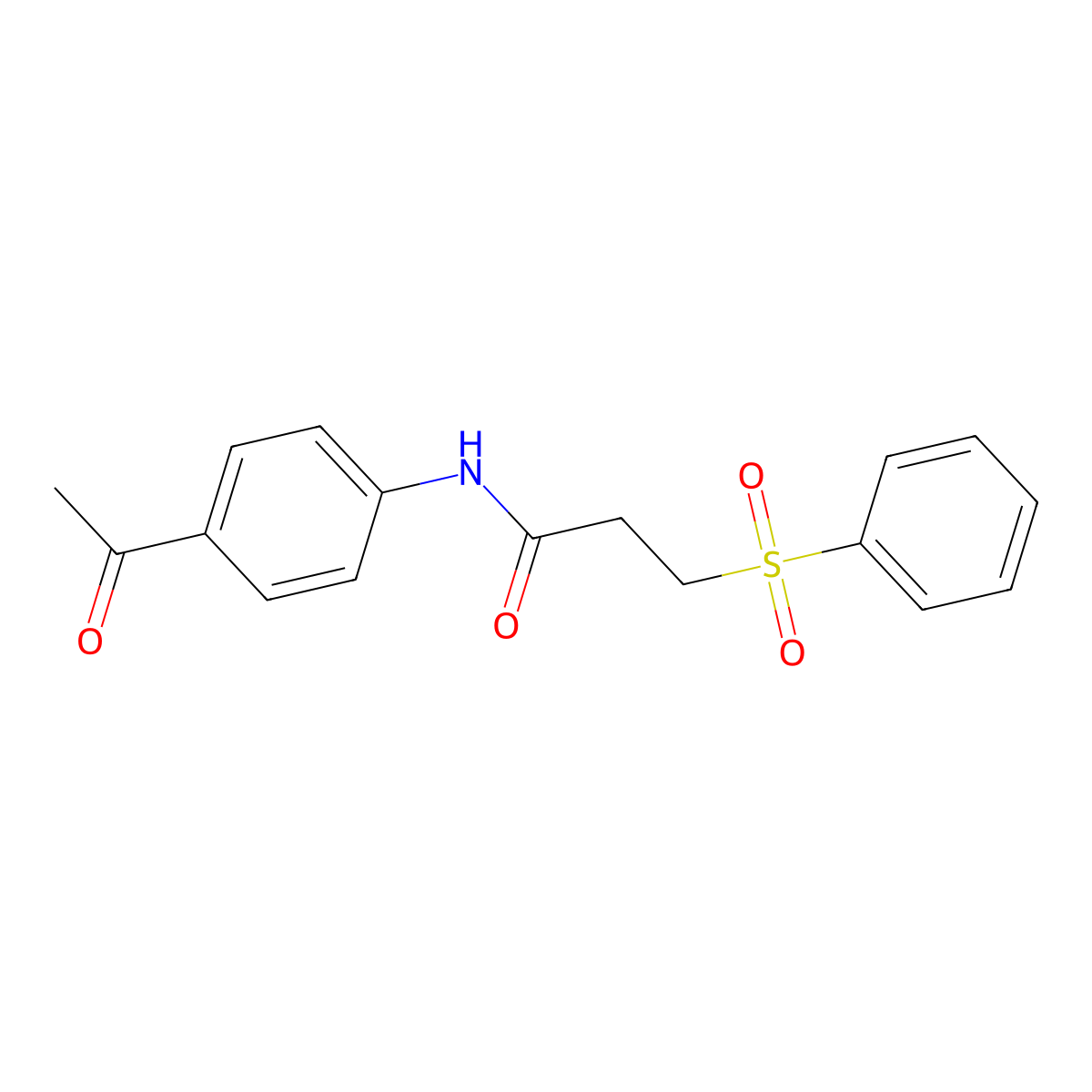N-(4-acetylphenyl)-3-(benzenesulfonyl)propanamide molecular structure, CAS 440657-27-2