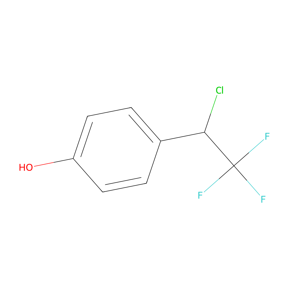 4-(1-Chloro-2,2,2-trifluoroethyl)phenol molecular structure, CAS 440659-02-9