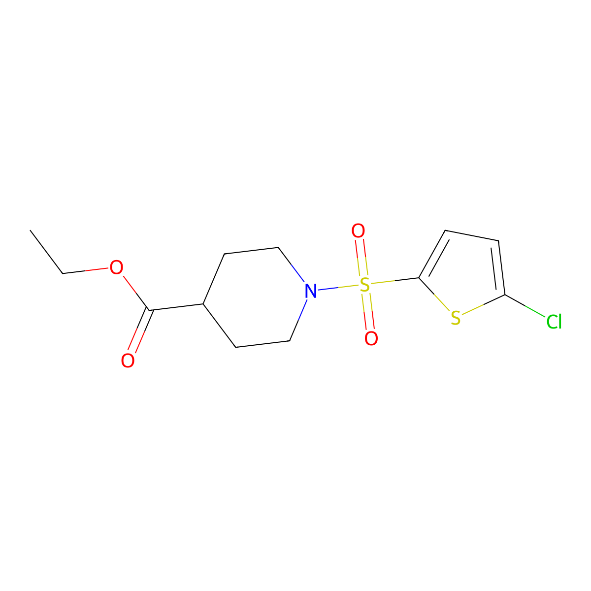 1-(5-Chloro-thiophene-2-sulfonyl)-piperidine-4-carboxylic acid ethyl ester molecular structure, CAS 440660-56-0