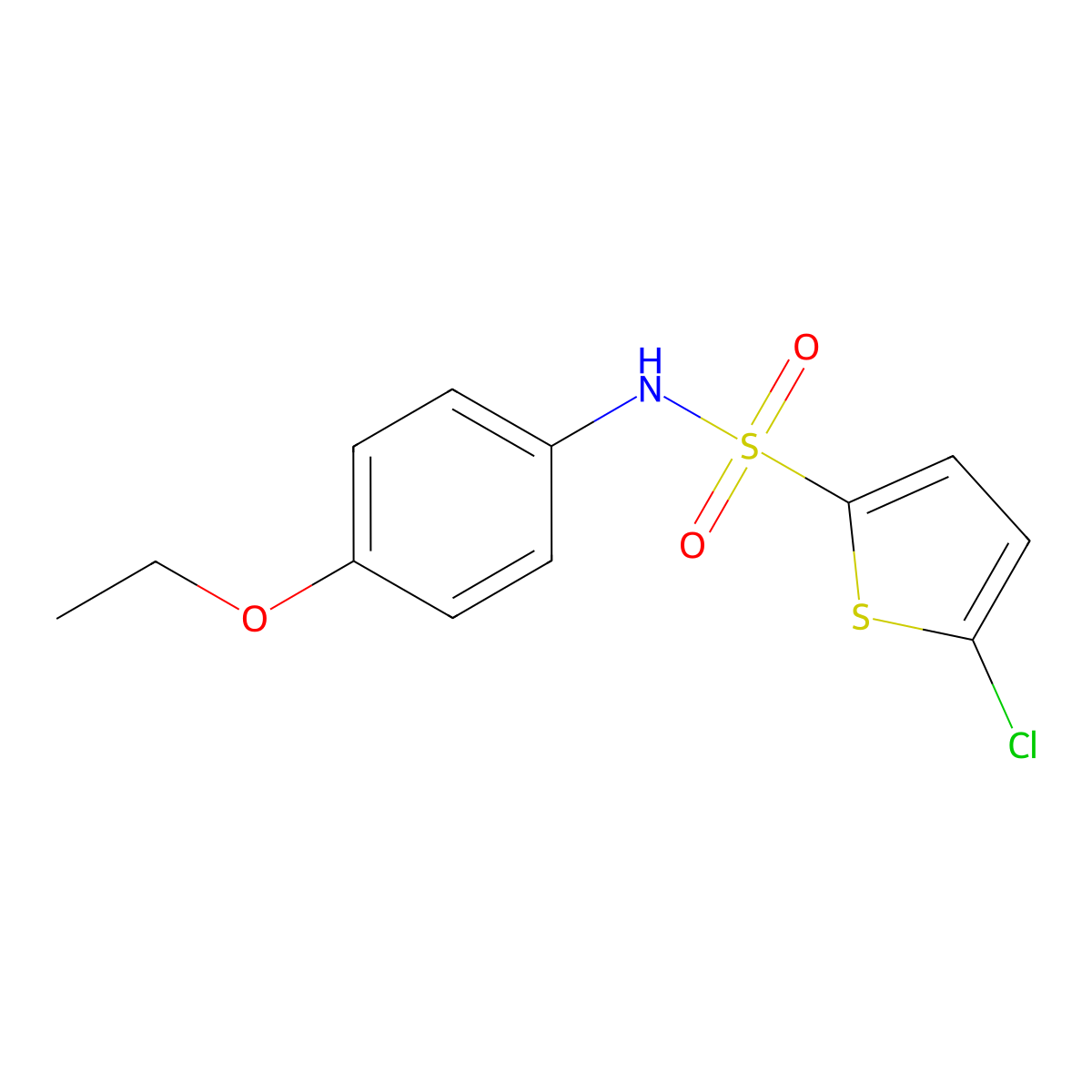 5-chloro-N-(4-ethoxyphenyl)thiophene-2-sulfonamide molecular structure, CAS 440660-58-2
