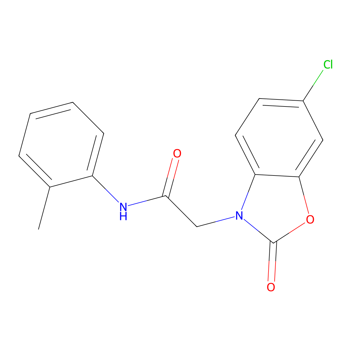 2-(6-chloro-2-oxo-1,3-benzoxazol-3-yl)-N-(2-methylphenyl)acetamide molecular structure, CAS 440661-47-2