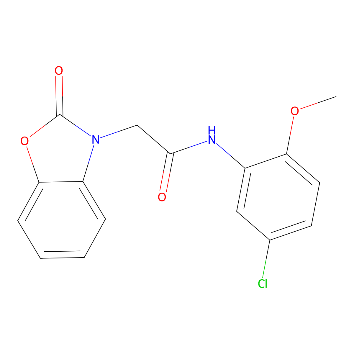 N-(5-Chloro-2-methoxy-phenyl)-2-(2-oxo-benzooxazol-3-yl)-acetamide molecular structure, CAS 440661-63-2