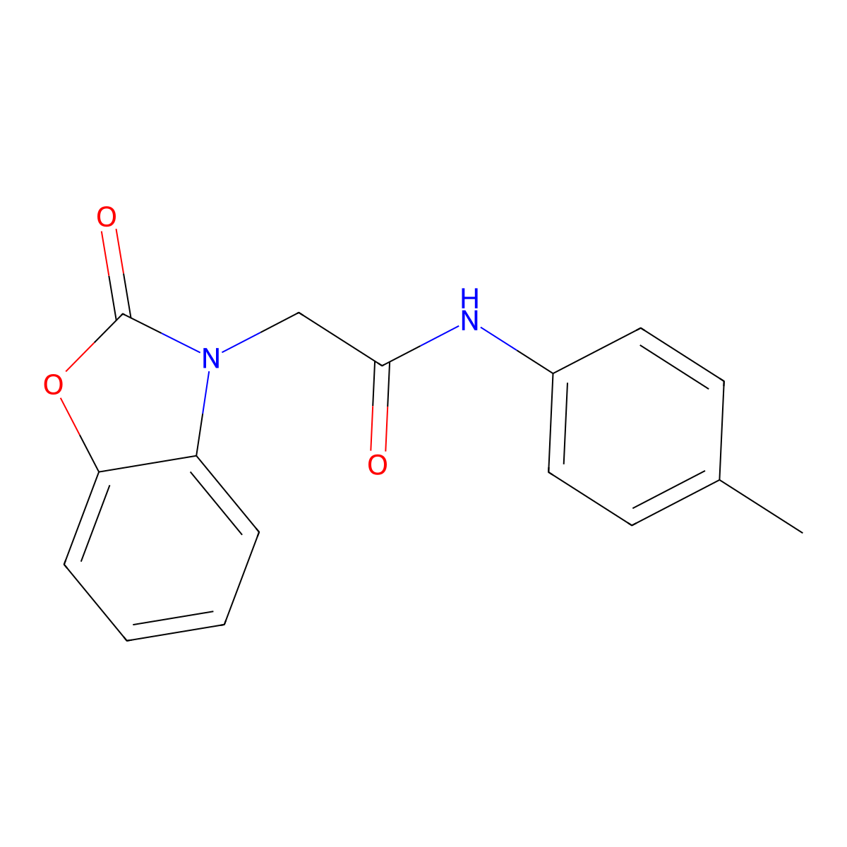 N-(4-methylphenyl)-2-(2-oxo-1,3-benzoxazol-3-yl)acetamide molecular structure, CAS 440661-71-2