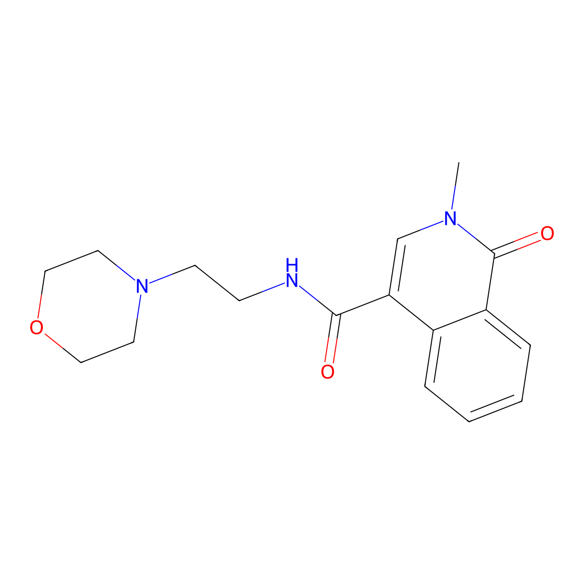 2-methyl-N-[2-(morpholin-4-yl)ethyl]-1-oxo-1,2-dihydroisoquinoline-4-carboxamide molecular structure, CAS 440662-32-8