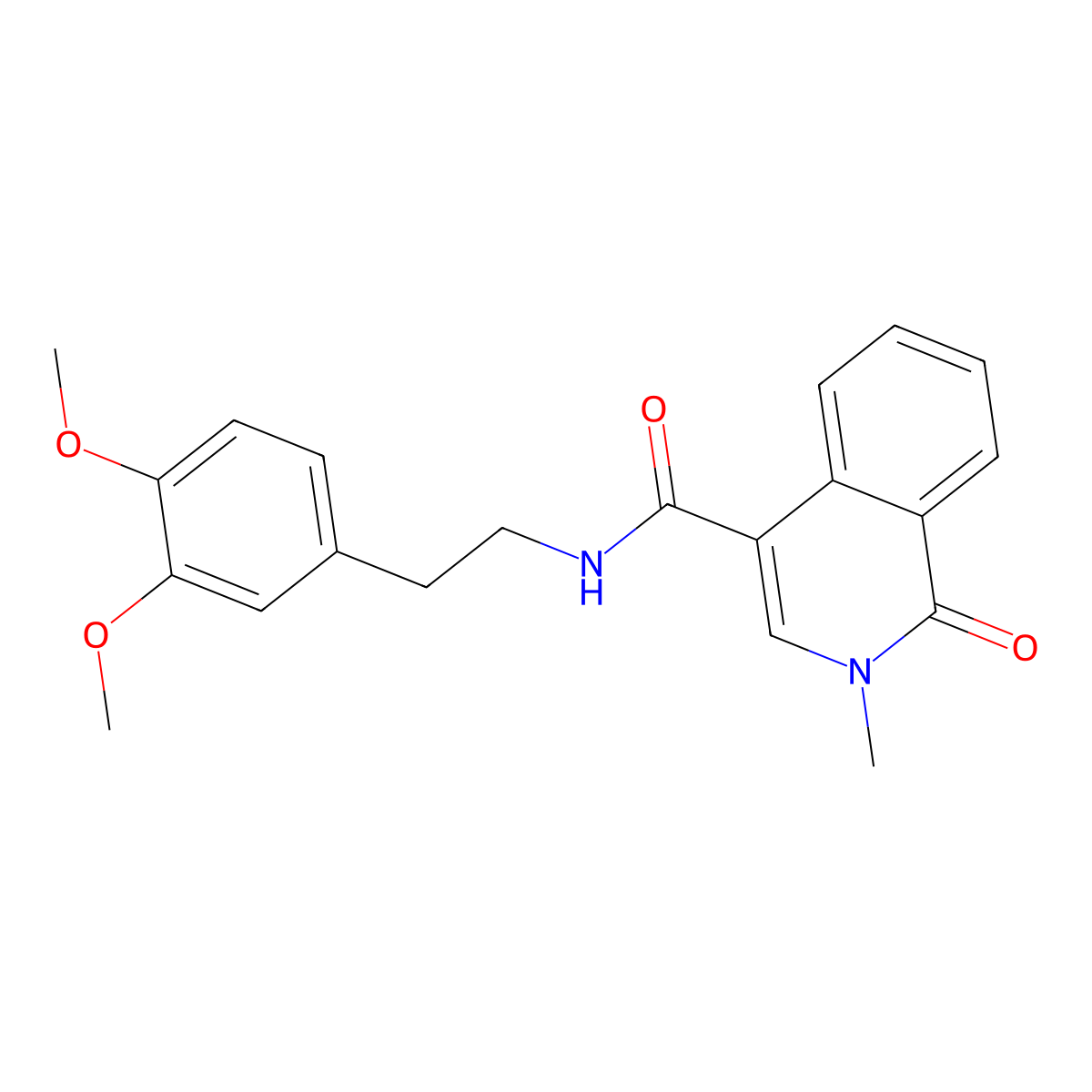 N~4~-(3,4-dimethoxyphenethyl)-2-methyl-1-oxo-1,2-dihydro-4-isoquinolinecarboxamide molecular structure, CAS 440662-33-9