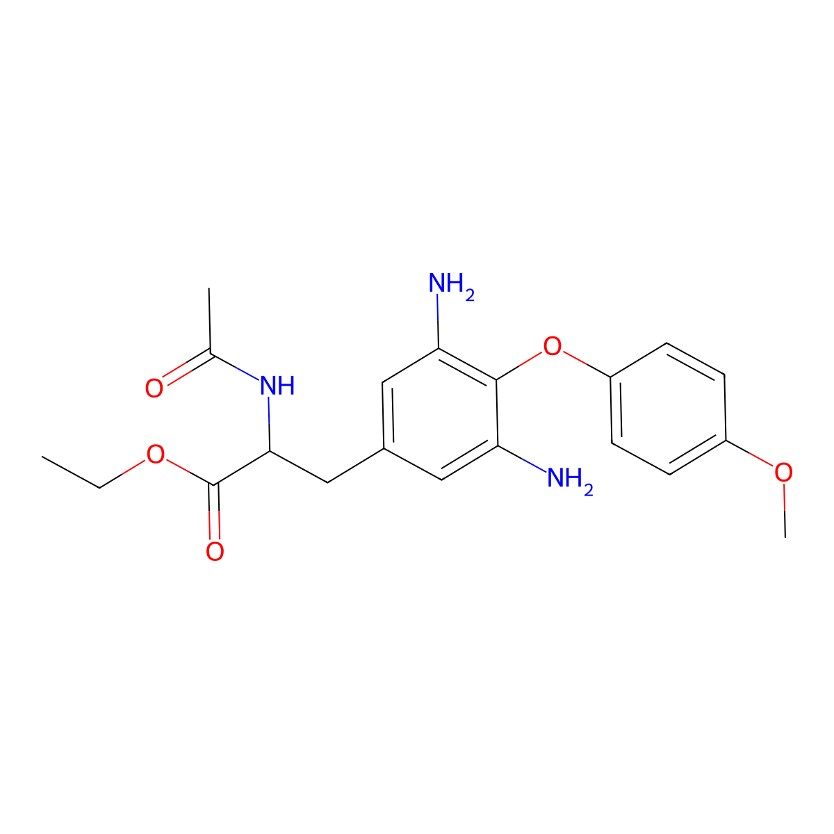 L-Tyrosine, N-acetyl-3,5-diamino-O-(4-methoxyphenyl)-, ethyl ester molecular structure, CAS 440667-78-7