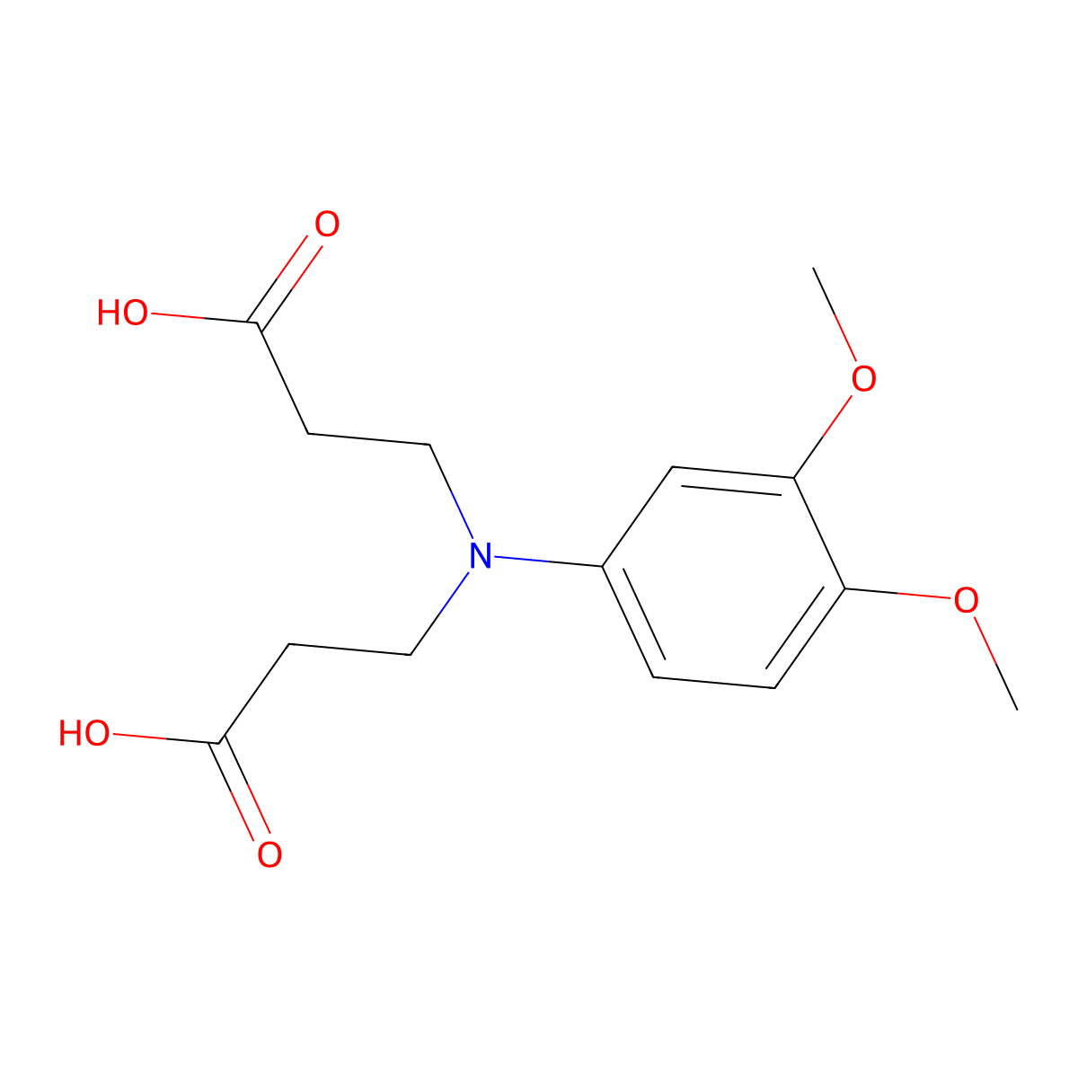 3-[(2-Carboxyethyl)-3,4-dimethoxyanilino]propanoic acid molecular structure, CAS 440673-80-3