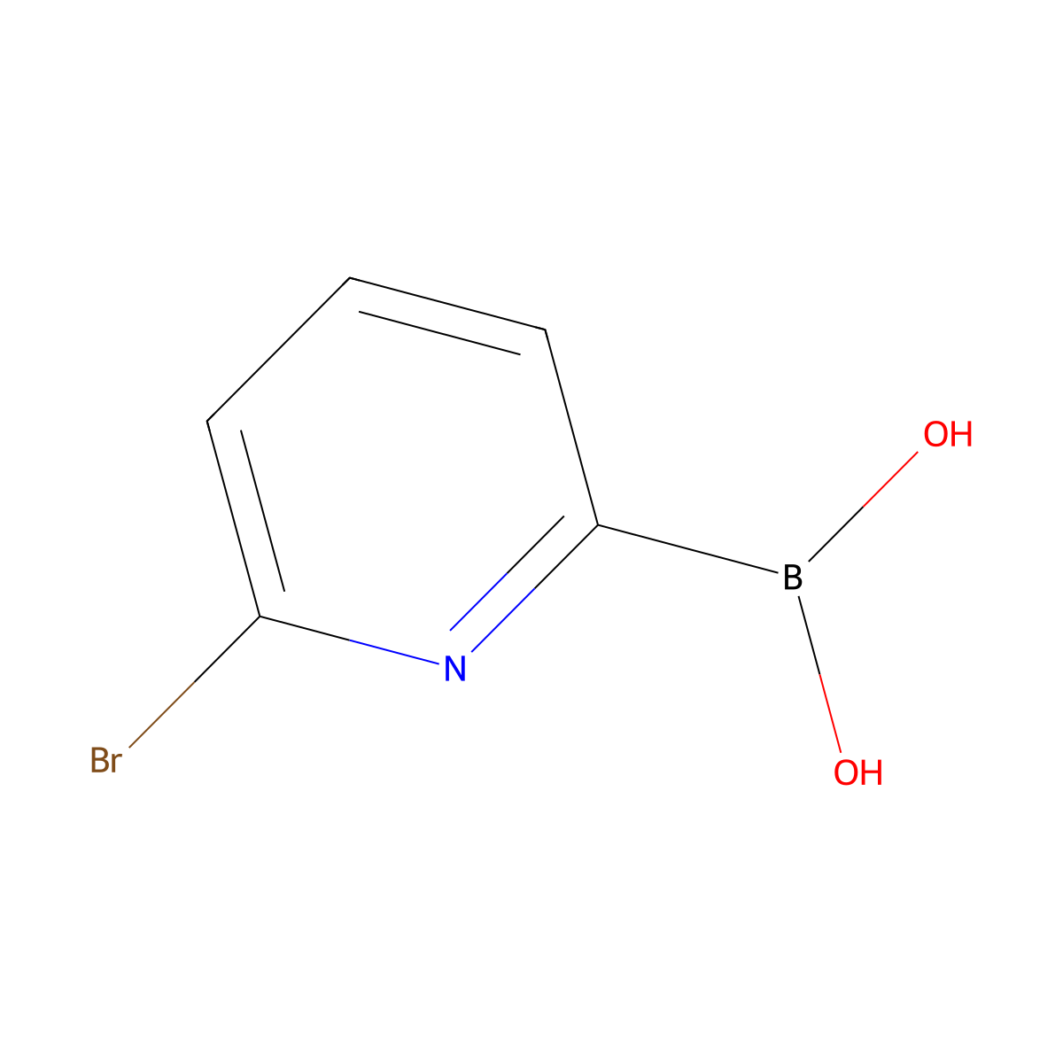6-Bromopyridine-2-boronic acid molecular structure, CAS 440680-34-2