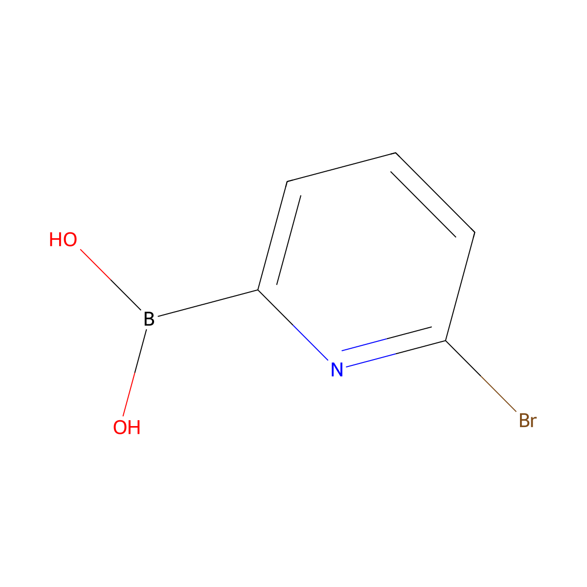 6-Bromopyridine-2-boronic acid molecular structure, CAS 440680-34-2