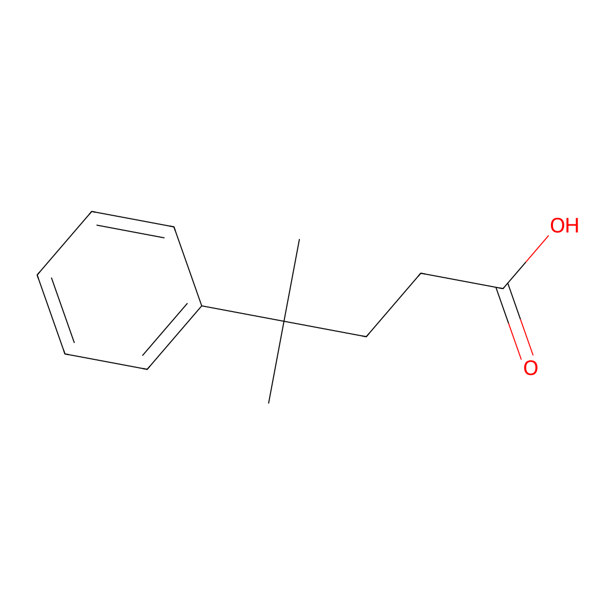 4-Methyl-4-phenylpentanoic acid molecular structure, CAS 4408-55-3