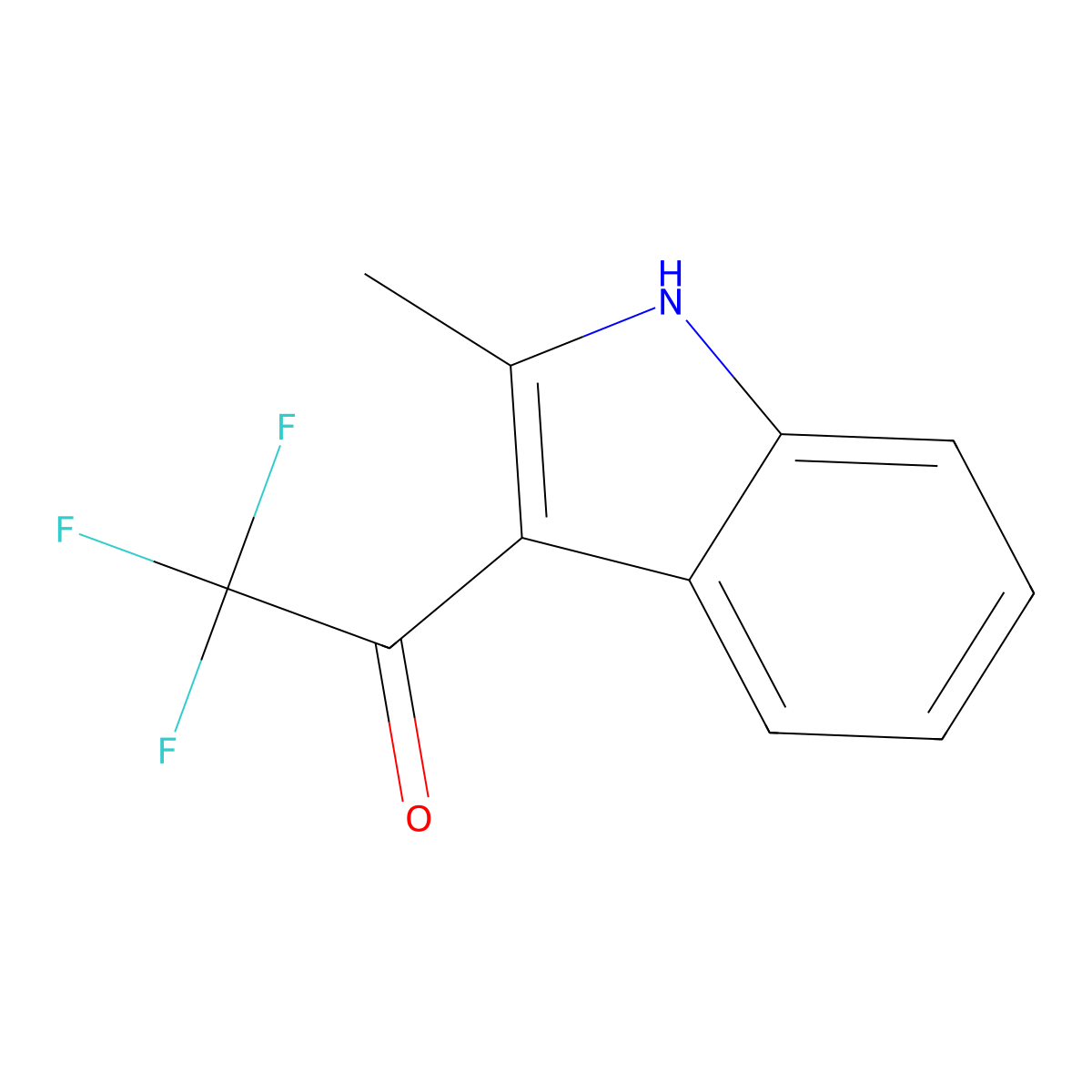 2,2,2-trifluoro-1-(2-methyl-1H-indol-3-yl)ethanone molecular structure, CAS 441-29-2
