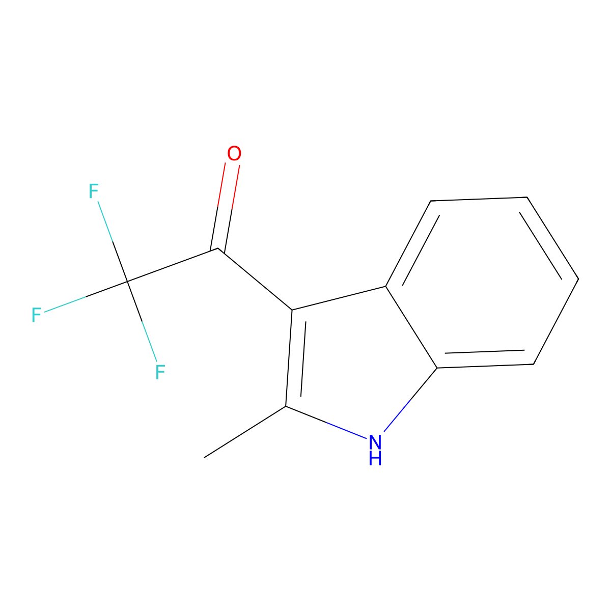 2,2,2-trifluoro-1-(2-methyl-1H-indol-3-yl)ethanone molecular structure, CAS 441-29-2
