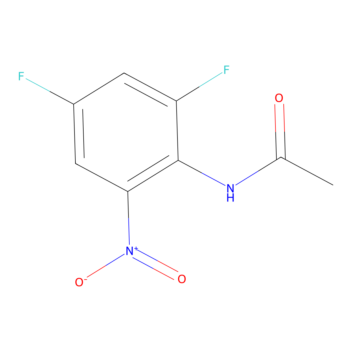 N-(2,4-difluoro-6-nitrophenyl)acetamide molecular structure, CAS 441-30-5