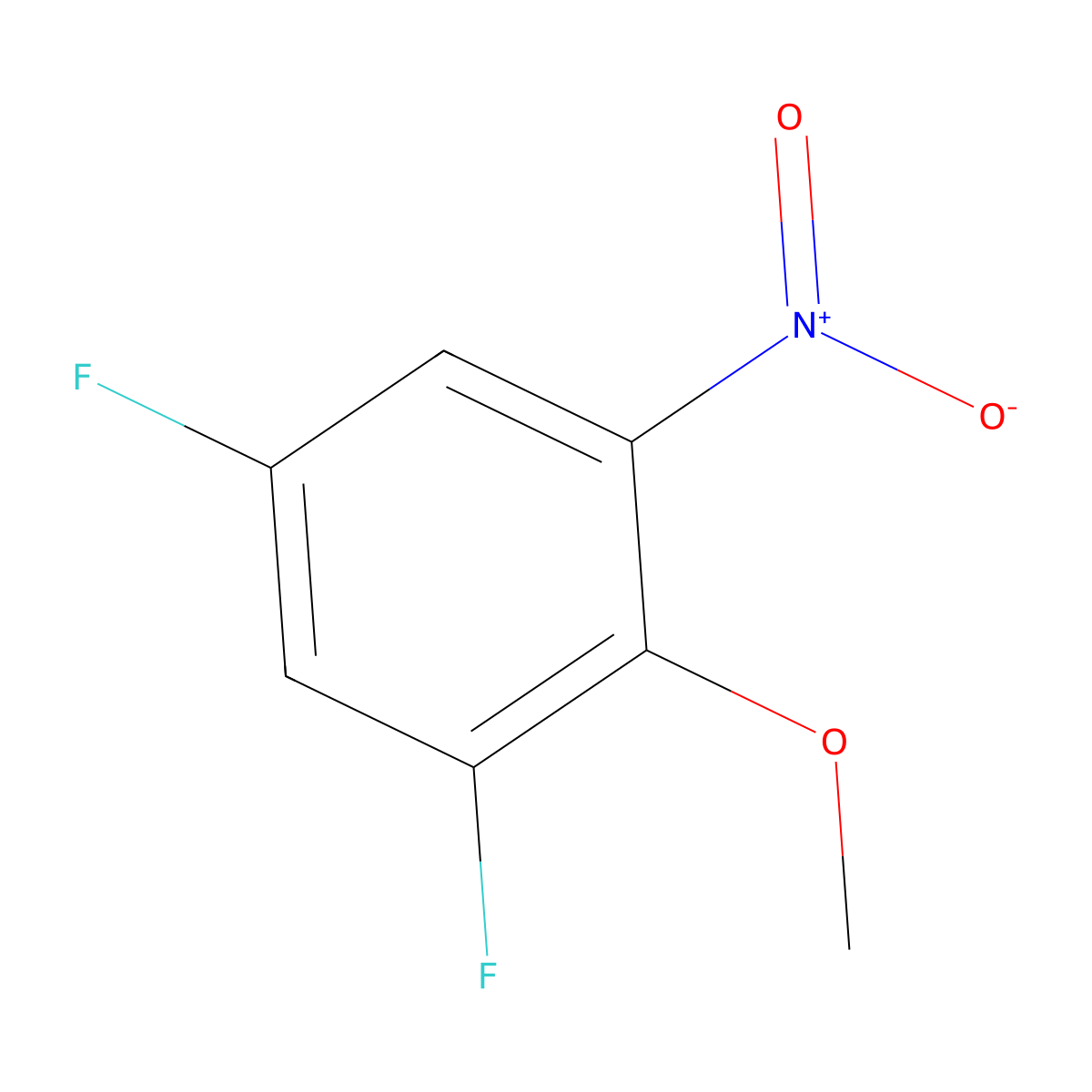 1,5-Difluoro-2-methoxy-3-nitrobenzene molecular structure, CAS 441-31-6