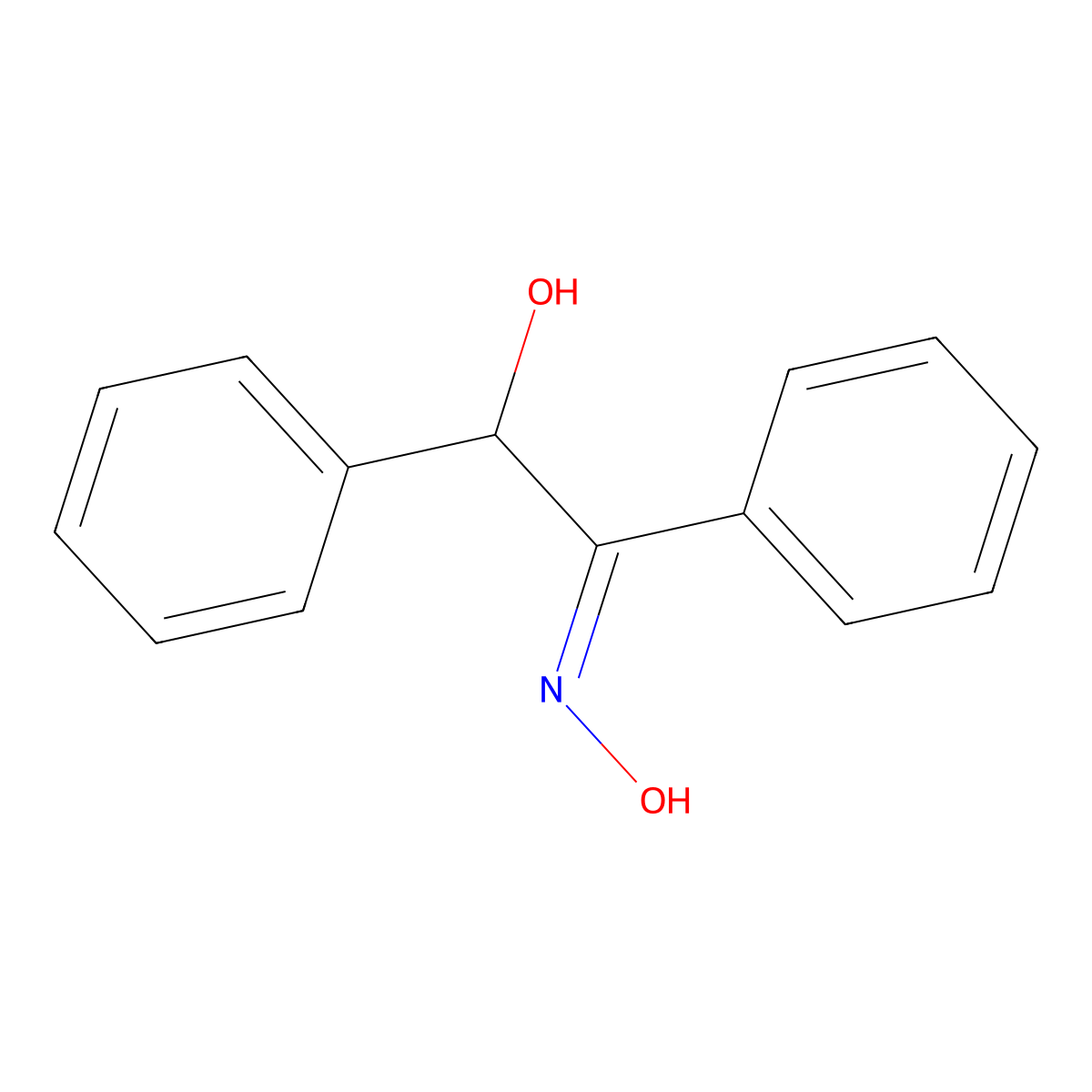 (+-)-Benzoin oxime molecular structure, CAS 441-38-3