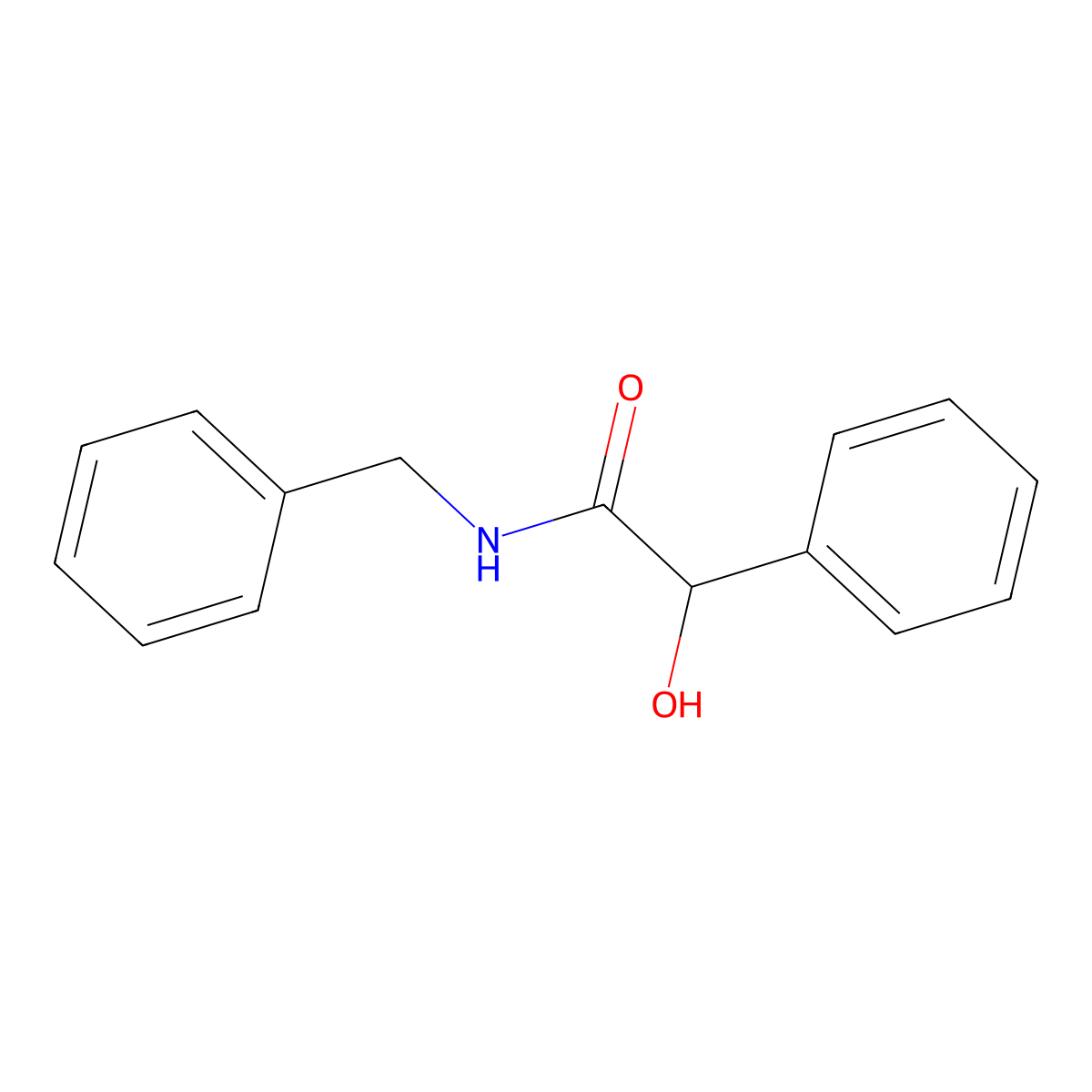 N-Benzyl-2-hydroxy-2-phenylacetamide molecular structure, CAS 4410-32-6