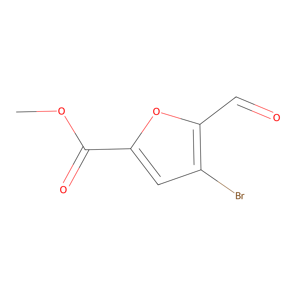 Methyl 4-bromo-5-formylfuran-2-carboxylate molecular structure, CAS 441016-56-4