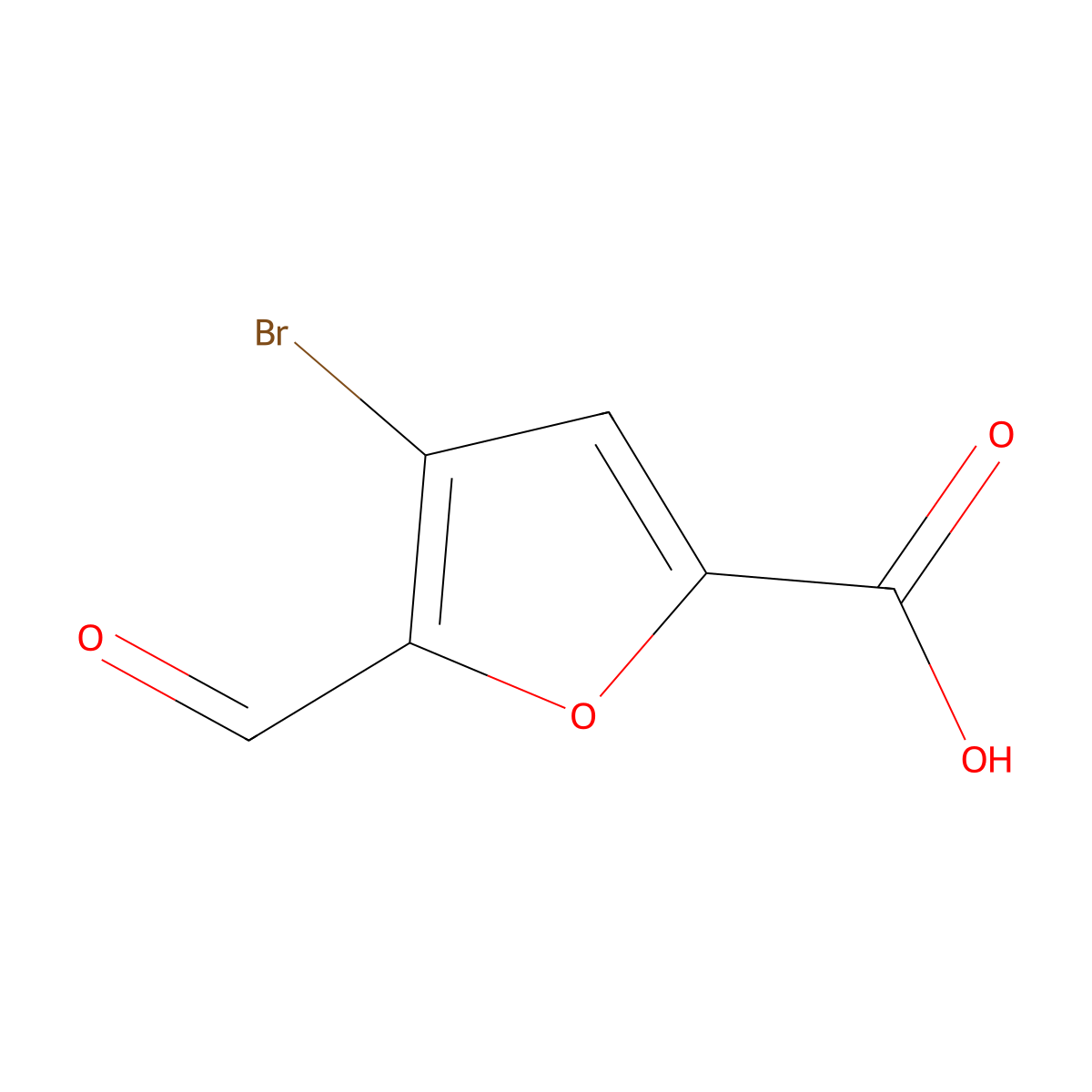 4-Bromo-5-formyl-2-furancarboxylic acid molecular structure, CAS 441016-63-3