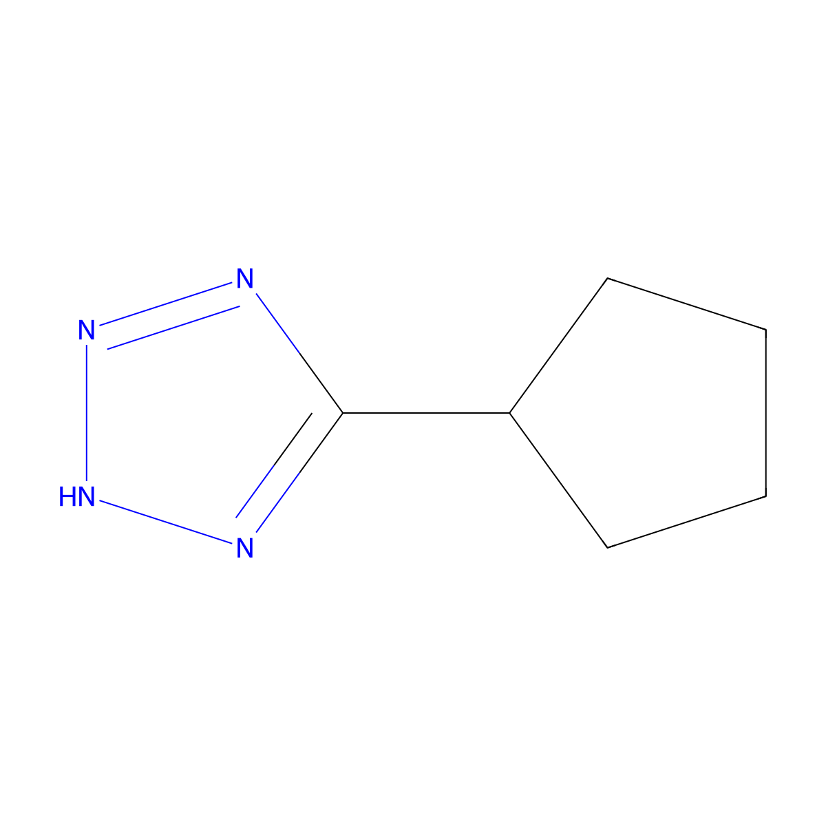 5-cyclopentyl-1H-1,2,3,4-tetrazole molecular structure, CAS 441024-85-7