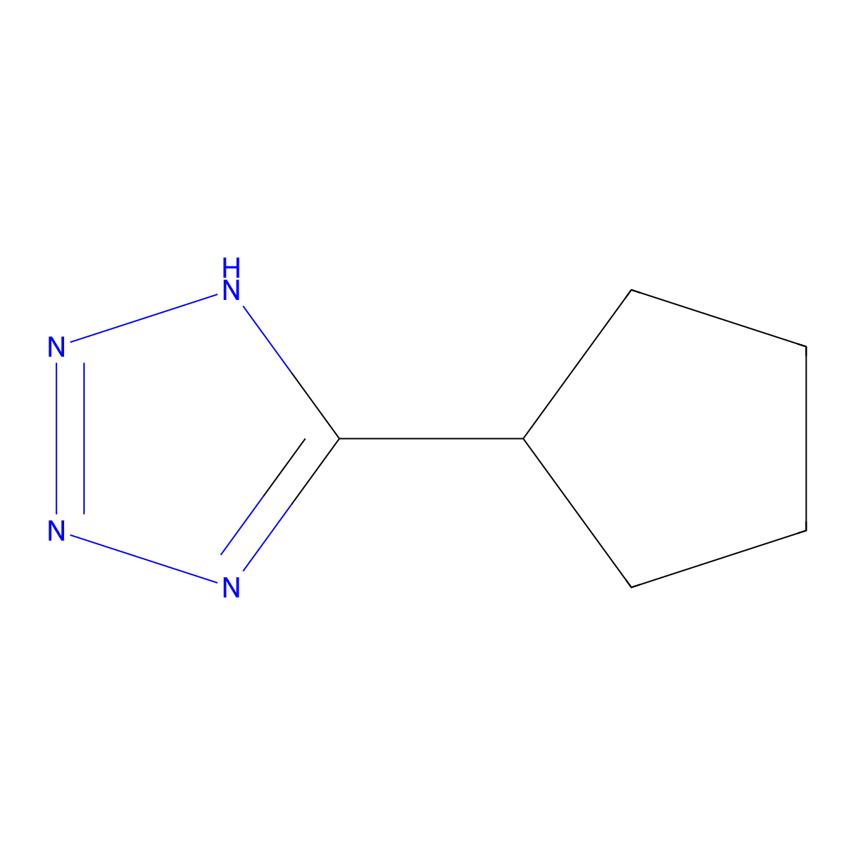 5-cyclopentyl-1H-1,2,3,4-tetrazole molecular structure, CAS 441024-85-7
