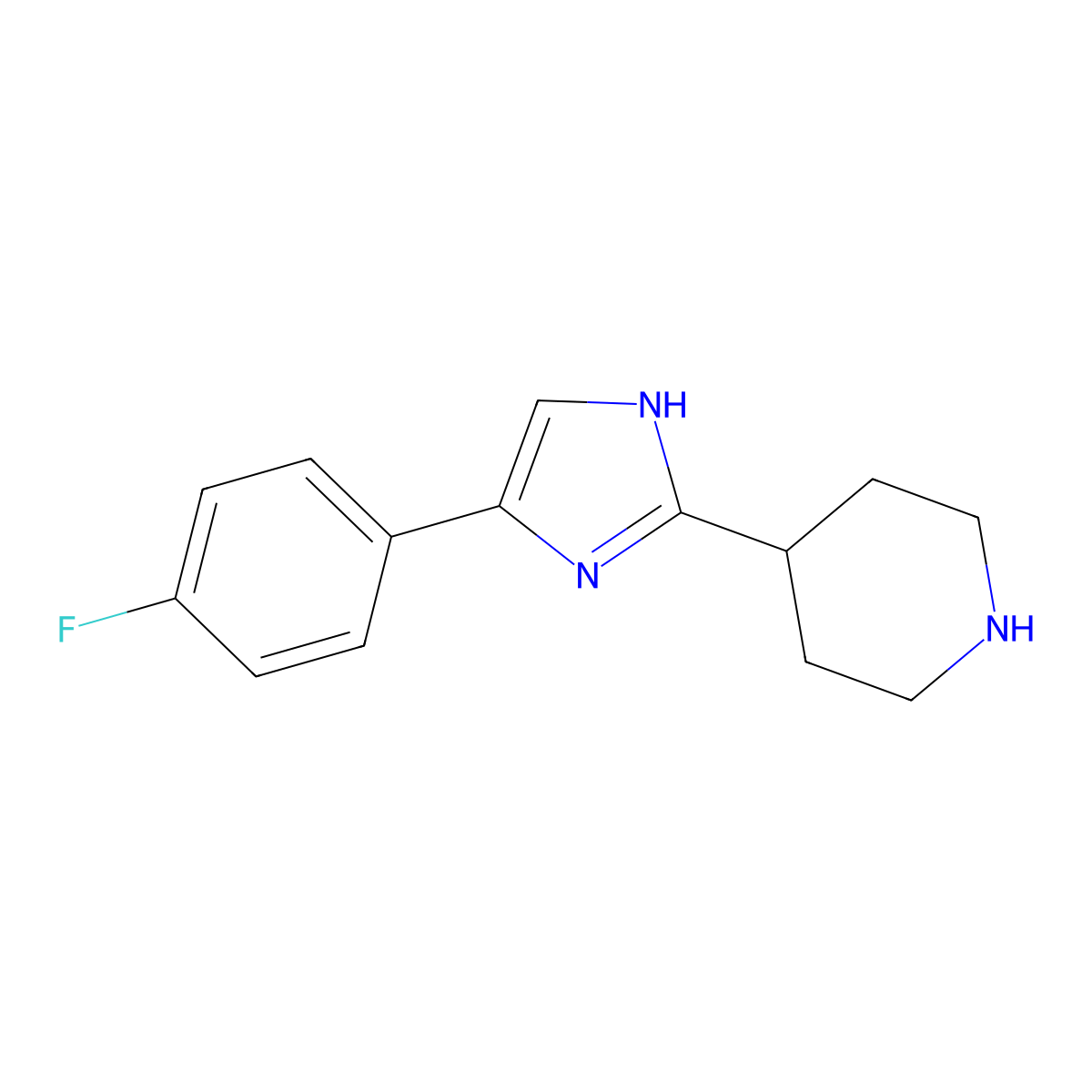 4-[5-(4-fluorophenyl)-1H-imidazol-2-yl]piperidine molecular structure, CAS 441033-40-5