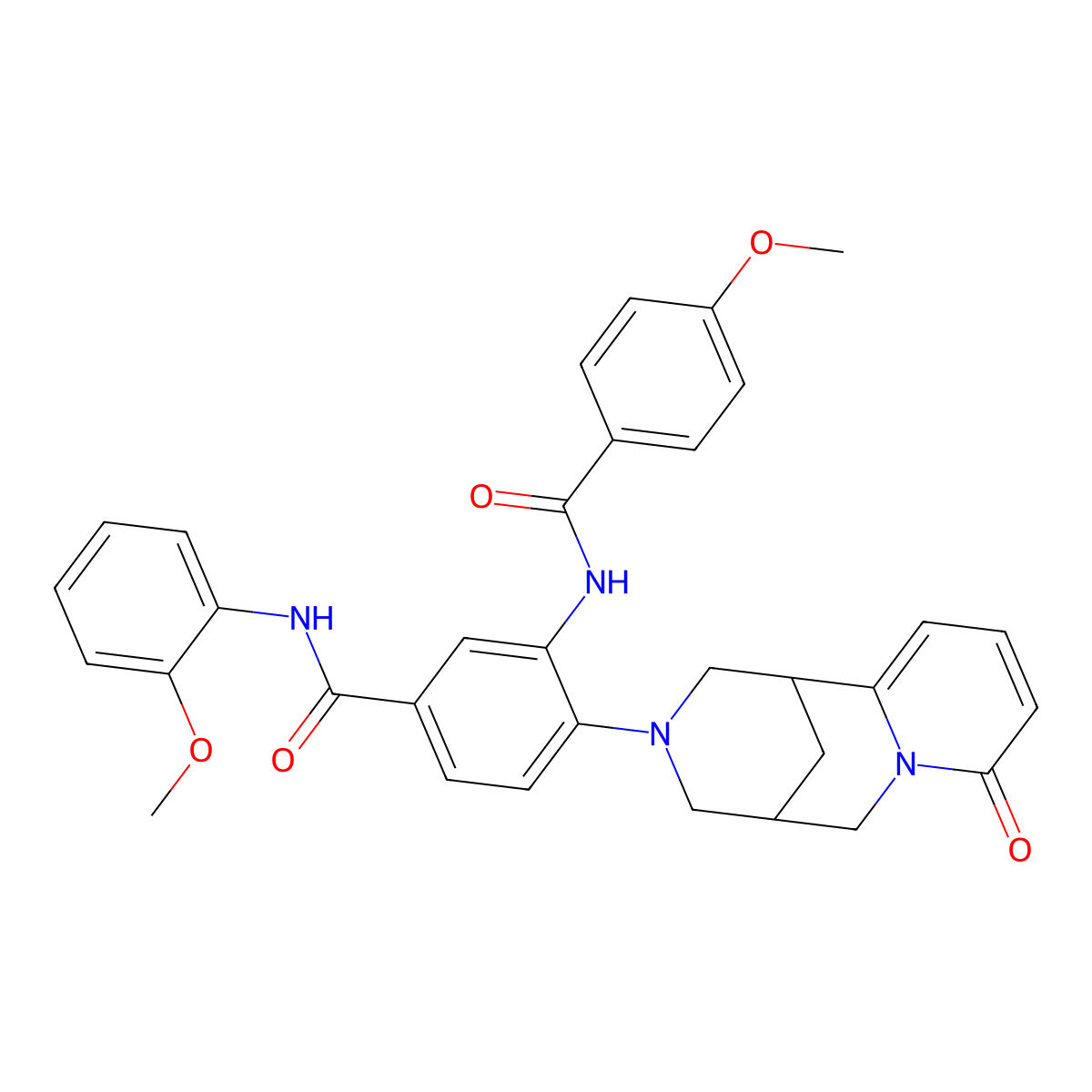3-(4-methoxybenzamido)-N-(2-methoxyphenyl)-4-(8-oxo-5,6-dihydro-1H-1,5-methanopyrido[1,2-a][1,5]diazocin-3(2H,4H,8H)-yl)benzamide molecular structure, CAS 441046-70-4