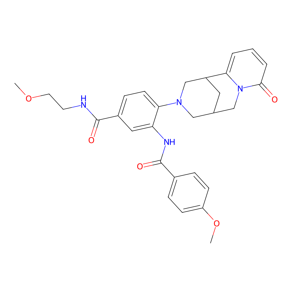 3-(4-methoxybenzamido)-N-(2-methoxyethyl)-4-(8-oxo-5,6-dihydro-1H-1,5-methanopyrido[1,2-a][1,5]diazocin-3(2H,4H,8H)-yl)benzamide molecular structure, CAS 441047-97-8