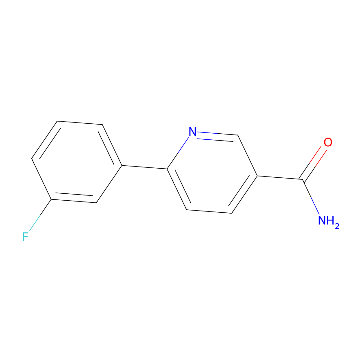 6-(3-Fluorophenyl)pyridine-3-carboxamide molecular structure, CAS 441055-56-7