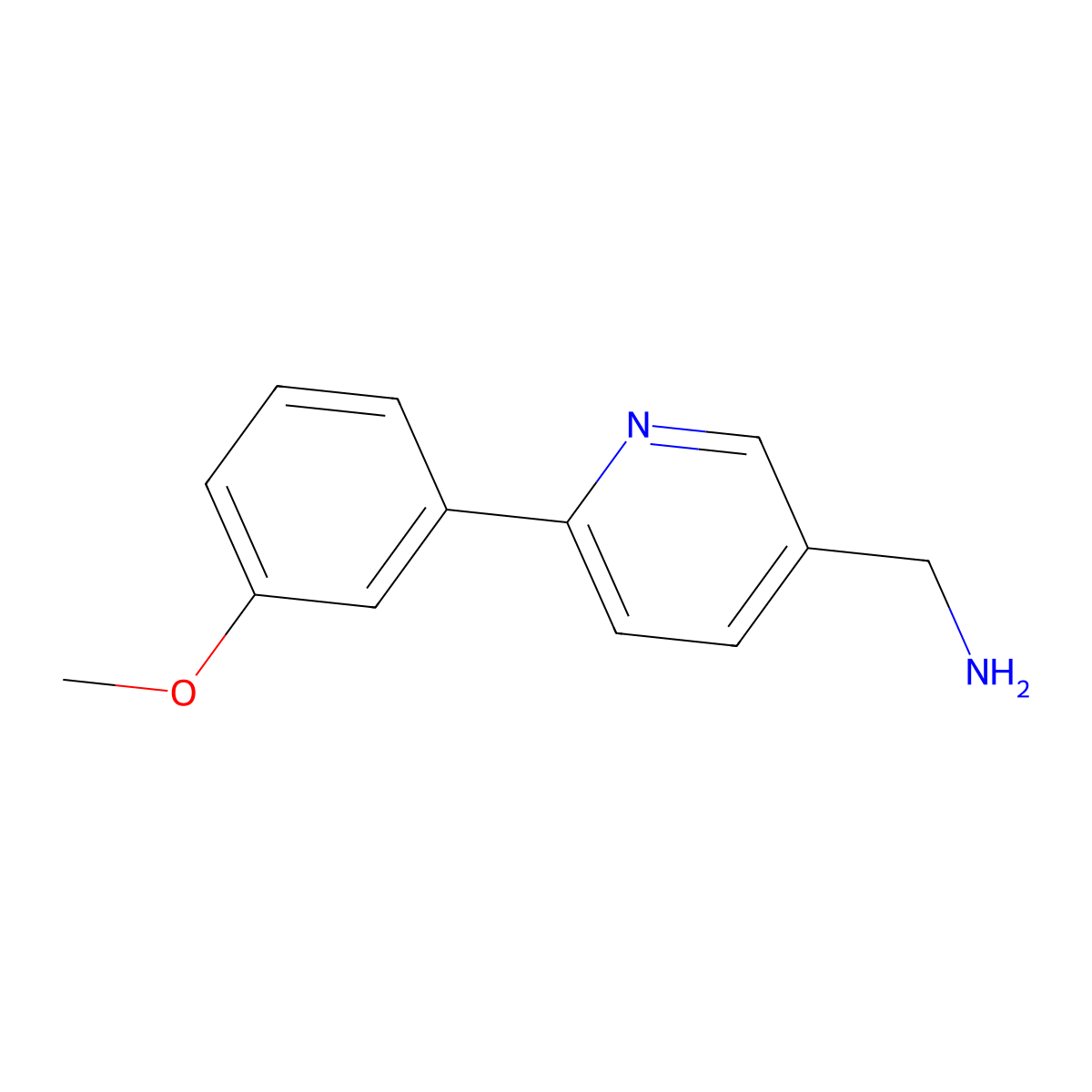 (6-(3-Methoxyphenyl)pyridin-3-yl)methanamine molecular structure, CAS 441055-63-6